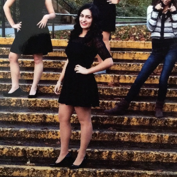 Little Black Lace Dress with Sleeves - Picture 4 of 4